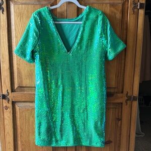 ASOS Green Elegant Sequin Mini Skirt for Women-Party Dress